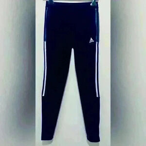 Adidas Tiro 21 Track Pants, Women’s Size XS, Black with 3 White Stripes